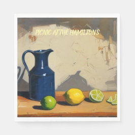 ピクニックプレート素朴- Jug Italianate Lemonsライム スタンダードランチョンナプキン