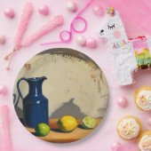 ピクニックプレート素朴- Jug Italianate Lemonsライム ペーパープレート (パーティー)