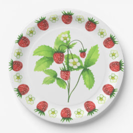 ピクニックプレート – イチゴ ペーパープレート