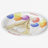 ピクニックプレート – テントとバルーンパーソナライズされた ペーパープレート (アングル)