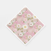 ピクニックプレート – 花とギンガム弓 スタンダードランチョンナプキン (角)