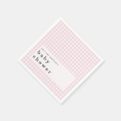 ピクニックベビーシャワー名ピンクジンガム スタンダードカクテルナプキン (角)