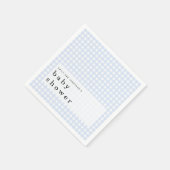 ピクニックベビーシャワー名ブルーギンガム スタンダードカクテルナプキン (角)