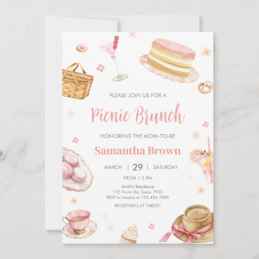 ピクニックベビーブランチ赤ちゃんシャワー招待状 招待状 (正面)