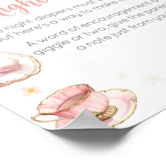 ピクニックベビーブランチ赤ちゃんシャワー深夜おむつ ポスター (角)