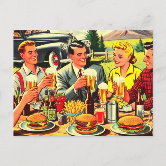 ピクニックレトロ漫画 シーズンポストカード (正面)