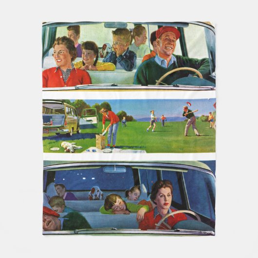 ピクニック前、ピクニック中、ピクニック後 フリースブランケット (正面)