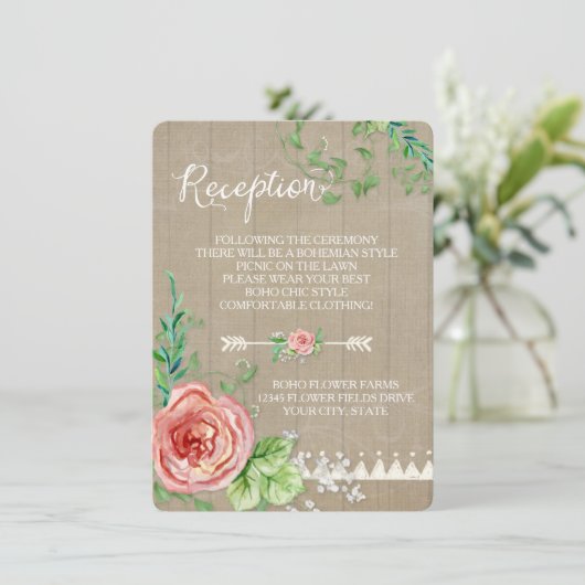 ピクニック披露宴BOHOバビーズブレスバラバーンウッド 招待状 (スタンド正面)