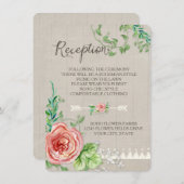 ピクニック披露宴BOHO赤ちゃんの息のバラ木製 エンクロージャーカード (正面/裏面)