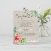 ピクニック披露宴BOHO赤ちゃんの息のバラ木製 エンクロージャーカード (スタンド正面)