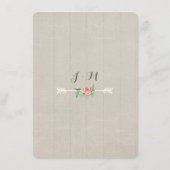 ピクニック披露宴BOHO赤ちゃんの息のバラ木製 エンクロージャーカード (裏面)