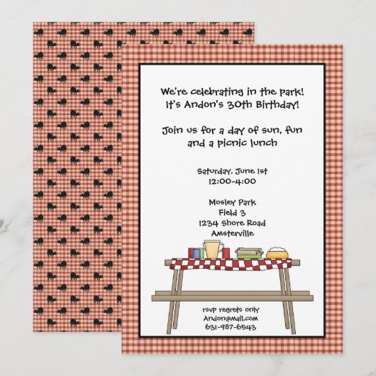 ピクニック招待状 招待状 (正面/裏面)