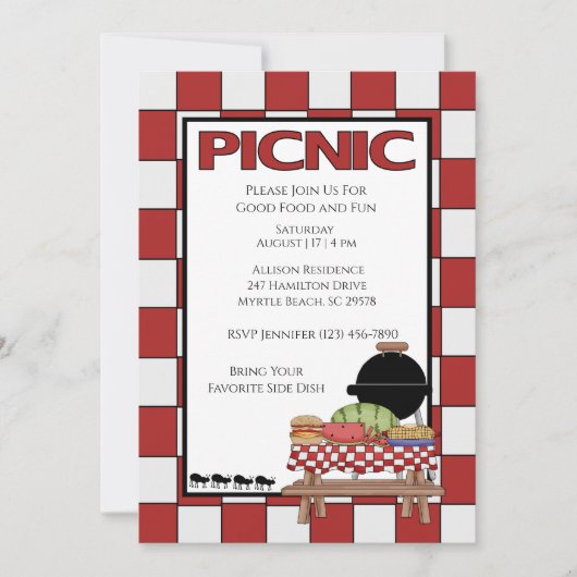 ピクニック招待状 招待状 (正面)