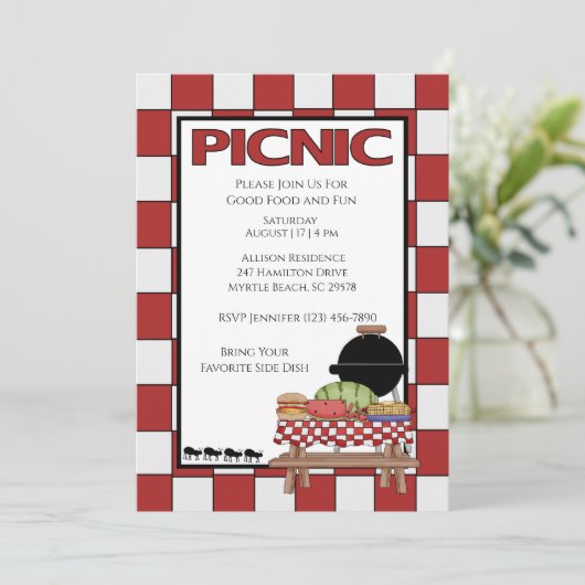 ピクニック招待状 招待状 (スタンド正面)