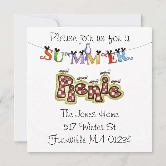 ピクニック招待状 招待状 (正面)