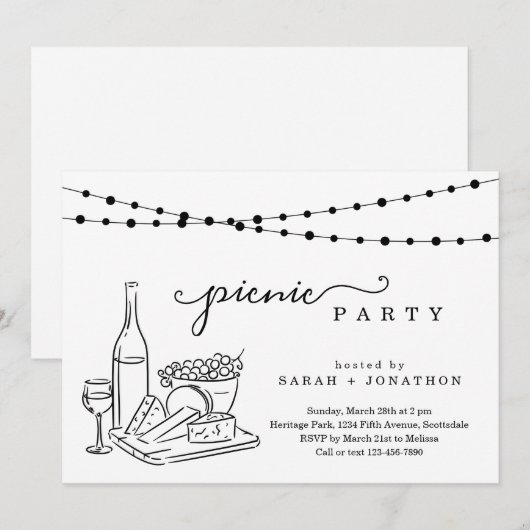 ピクニック招待状 招待状 (正面/裏面)