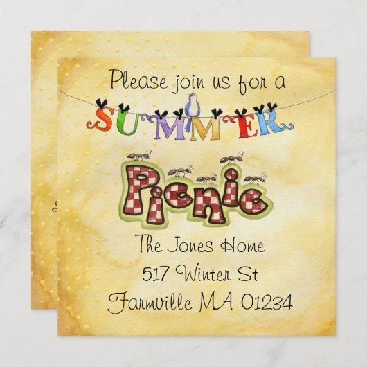 ピクニック招待 招待状 (正面/裏面)
