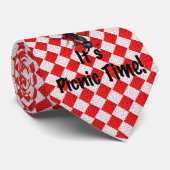 ピクニック時間だ!赤い市松模様にテーブルクロス(アリ付き) ネクタイ (ロール)