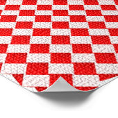 ピクニック時間だ!赤い市松模様にテーブルクロス(アリ付き) ポスター (角)