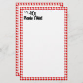 ピクニック時間だ！赤い市松模様にテーブルクロス（アリ付き） 便箋 (正面/裏面)