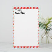 ピクニック時間だ！赤い市松模様にテーブルクロス（アリ付き） 便箋 (スタンド正面)