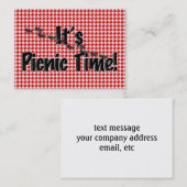 ピクニック時間だ!赤い市松模様にテーブルクロス(アリ付き) 名刺 (正面/裏面)