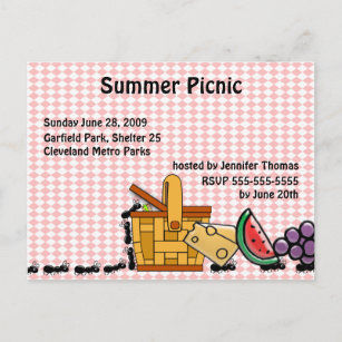 ピクニック盗人の招待状 インビテーションポストカード