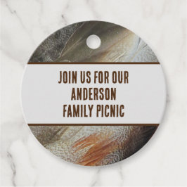 ピクニック自然羽毛フォトイベントファミリー懇親会 フェイバータグ