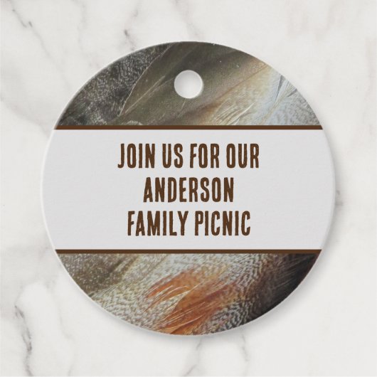 ピクニック自然羽毛フォトイベントファミリー懇親会 フェイバータグ (正面)