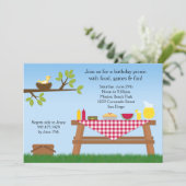 ピクニック誕生日のパーティの招待状 招待状 (スタンド正面)