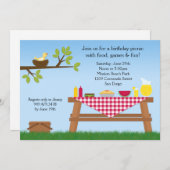 ピクニック誕生日のパーティの招待状 招待状 (正面/裏面)