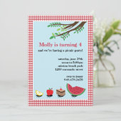 ピクニック誕生日のパーティの招待状 招待状 (スタンド正面)