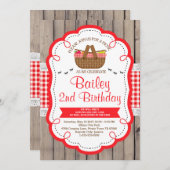 ピクニック誕生日パーティーの招待-パークパーティー 招待状 (正面/裏面)