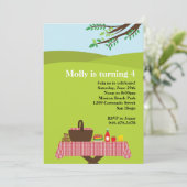 ピクニック誕生日パーティーの招待 招待状 (スタンド正面)