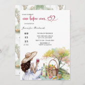 ピクニック |素朴ブライダルシャワー 招待状 (正面/裏面)