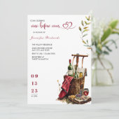 ピクニック |素朴ブライダルシャワー 招待状 (スタンド正面)