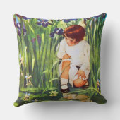 ピクニックJessie妖精のWillcoxスミスのファインアート クッション (裏面)