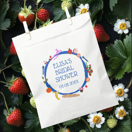 ピクニッモダンクかわいい手描きカスタムブライダルシャワー フェイバーバッグ