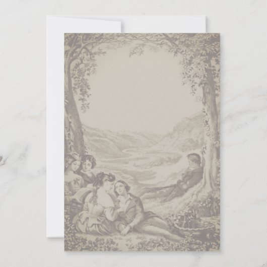 ピクニビクトリアンックパーティーのカップル 招待状 (裏面)