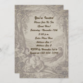 ピクニビクトリアンックパーティーのカップル 招待状 (正面/裏面)