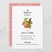 ピクニ素朴クイタリアンバスケット婚約パーティ 招待状 (正面/裏面)