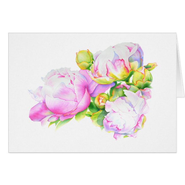 ピクラシックックエレガントピンクの白い牡丹フローラ水色 (正面横)