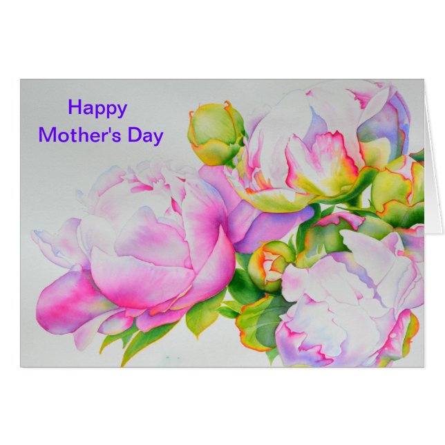 ピクラシックックエレガントピンクの白い牡丹フローラ水色 (正面横)