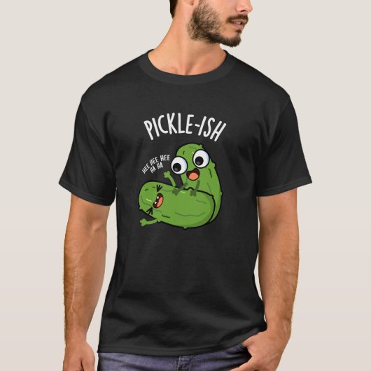 ピクルイッシュおもしろいチッケリーPickle Puns Dark BG Tシャツ (正面)