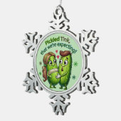 ピクルカップルのピクルス漬けTink スノーフレークピューターオーナメント (右)