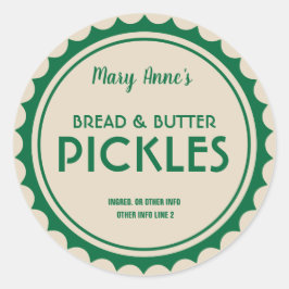 ピクルキャニングjarラベルモダン ラウンドシール