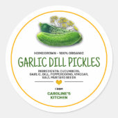 ピクルキャニングJARラベル ラウンドシール (正面)