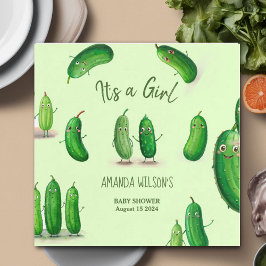 ピクルキュウリーグリーンベビーお洒落シャワー スタンダードカクテルナプキン