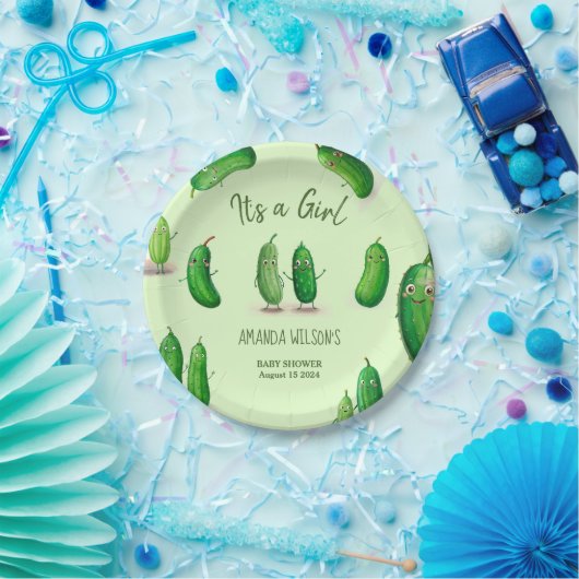 ピクルキュウリーグリーンベビーお洒落シャワー ペーパープレート (パーティー)