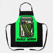 ピクルクイーンママレディースキッチンおもしろいエプロン エプロン (正面)